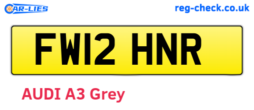 FW12HNR are the vehicle registration plates.