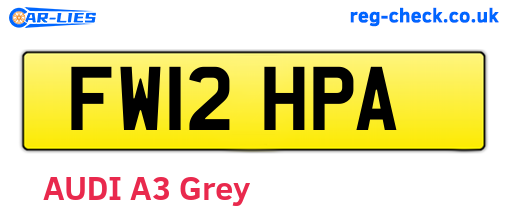 FW12HPA are the vehicle registration plates.
