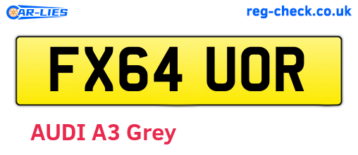 FX64UOR are the vehicle registration plates.