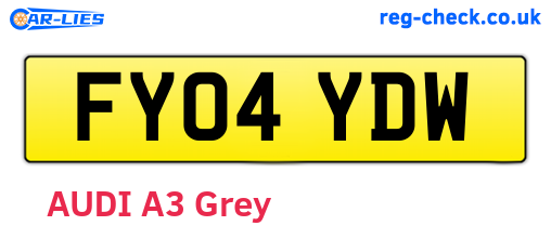 FY04YDW are the vehicle registration plates.