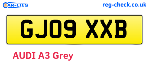 GJ09XXB are the vehicle registration plates.