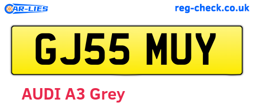 GJ55MUY are the vehicle registration plates.