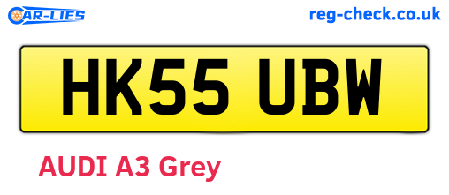 HK55UBW are the vehicle registration plates.