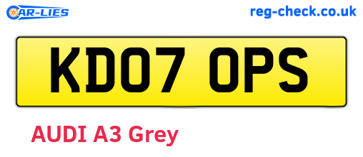 KD07OPS are the vehicle registration plates.