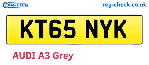 KT65NYK are the vehicle registration plates.