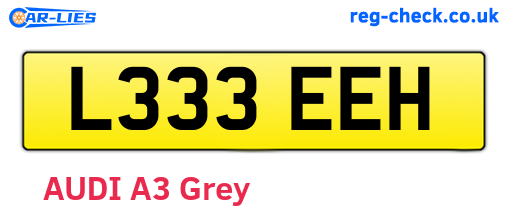 L333EEH are the vehicle registration plates.