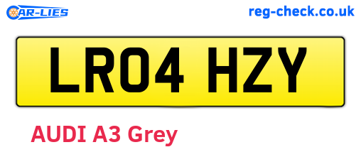 LR04HZY are the vehicle registration plates.
