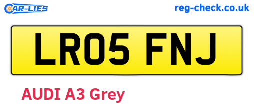 LR05FNJ are the vehicle registration plates.
