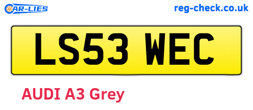 LS53WEC are the vehicle registration plates.