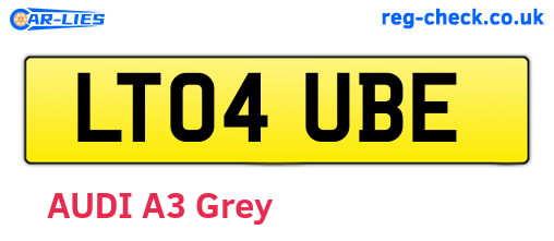 LT04UBE are the vehicle registration plates.