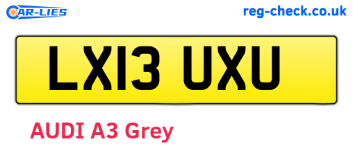 LX13UXU are the vehicle registration plates.
