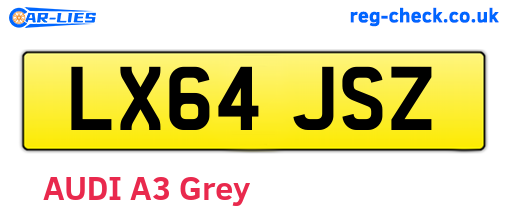 LX64JSZ are the vehicle registration plates.
