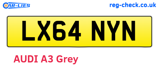 LX64NYN are the vehicle registration plates.