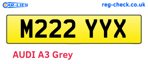 M222YYX are the vehicle registration plates.