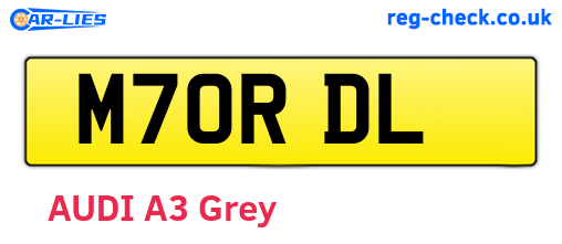 M70RDL are the vehicle registration plates.