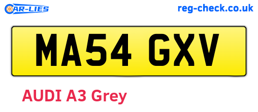 MA54GXV are the vehicle registration plates.