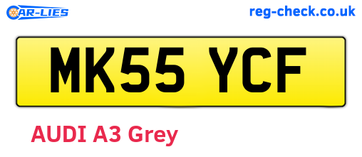 MK55YCF are the vehicle registration plates.