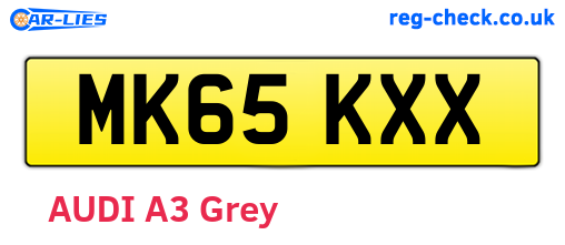 MK65KXX are the vehicle registration plates.
