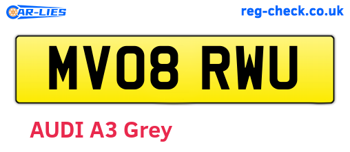 MV08RWU are the vehicle registration plates.