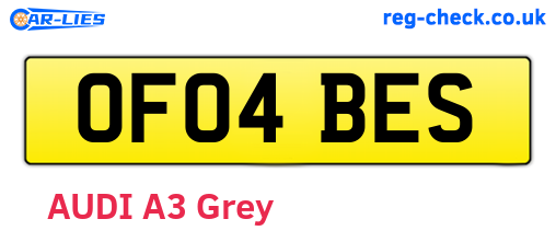 OF04BES are the vehicle registration plates.