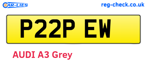 P22PEW are the vehicle registration plates.