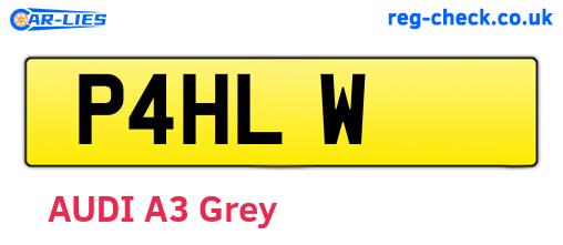 P4HLW are the vehicle registration plates.