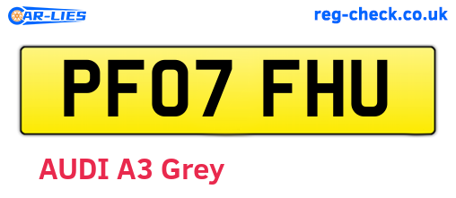 PF07FHU are the vehicle registration plates.