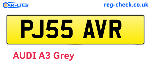 PJ55AVR are the vehicle registration plates.