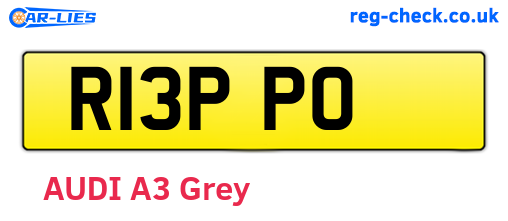 R13PPO are the vehicle registration plates.