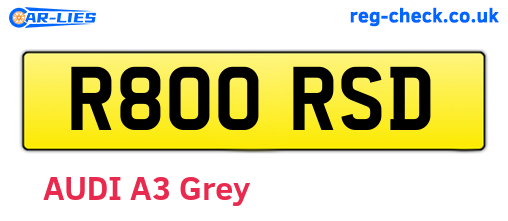 R800RSD are the vehicle registration plates.