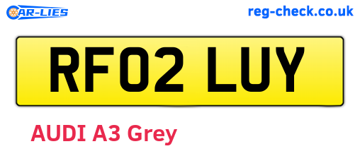 RF02LUY are the vehicle registration plates.