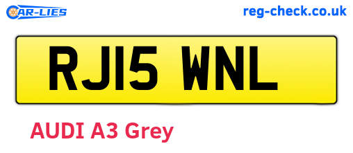 RJ15WNL are the vehicle registration plates.