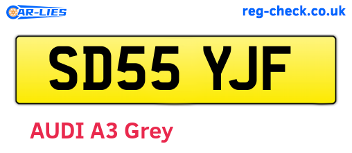 SD55YJF are the vehicle registration plates.