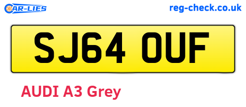 SJ64OUF are the vehicle registration plates.