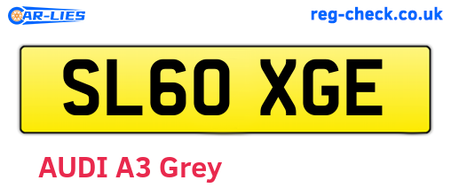 SL60XGE are the vehicle registration plates.
