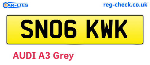 SN06KWK are the vehicle registration plates.