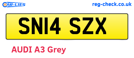 SN14SZX are the vehicle registration plates.