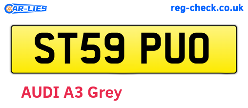 ST59PUO are the vehicle registration plates.