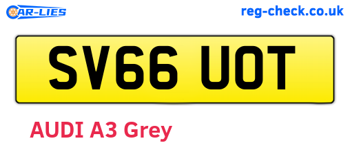 SV66UOT are the vehicle registration plates.