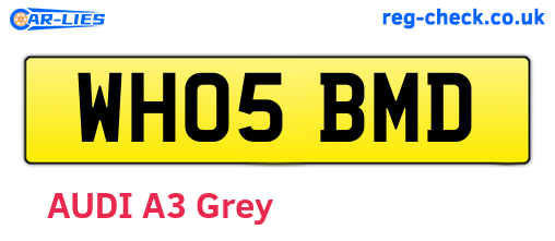 WH05BMD are the vehicle registration plates.