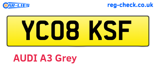 YC08KSF are the vehicle registration plates.