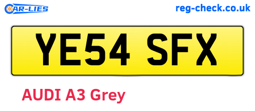 YE54SFX are the vehicle registration plates.