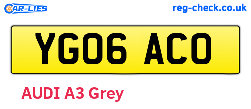 YG06ACO are the vehicle registration plates.