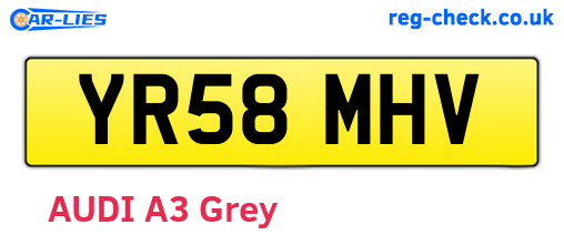 YR58MHV are the vehicle registration plates.