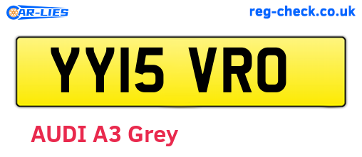YY15VRO are the vehicle registration plates.
