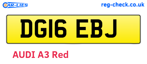 DG16EBJ are the vehicle registration plates.