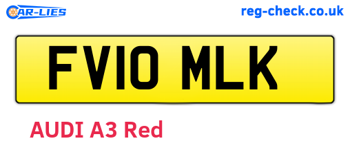 FV10MLK are the vehicle registration plates.