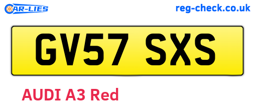 GV57SXS are the vehicle registration plates.