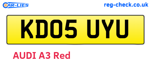 KD05UYU are the vehicle registration plates.