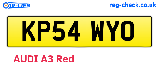 KP54WYO are the vehicle registration plates.